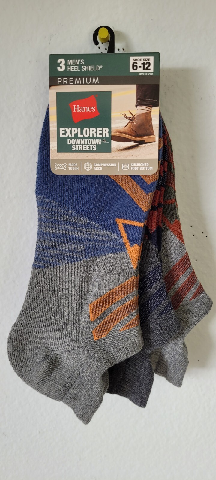 Hanes Men's 3-Pairs Premium Explorer Downtown Streets No Show Socks. (67).