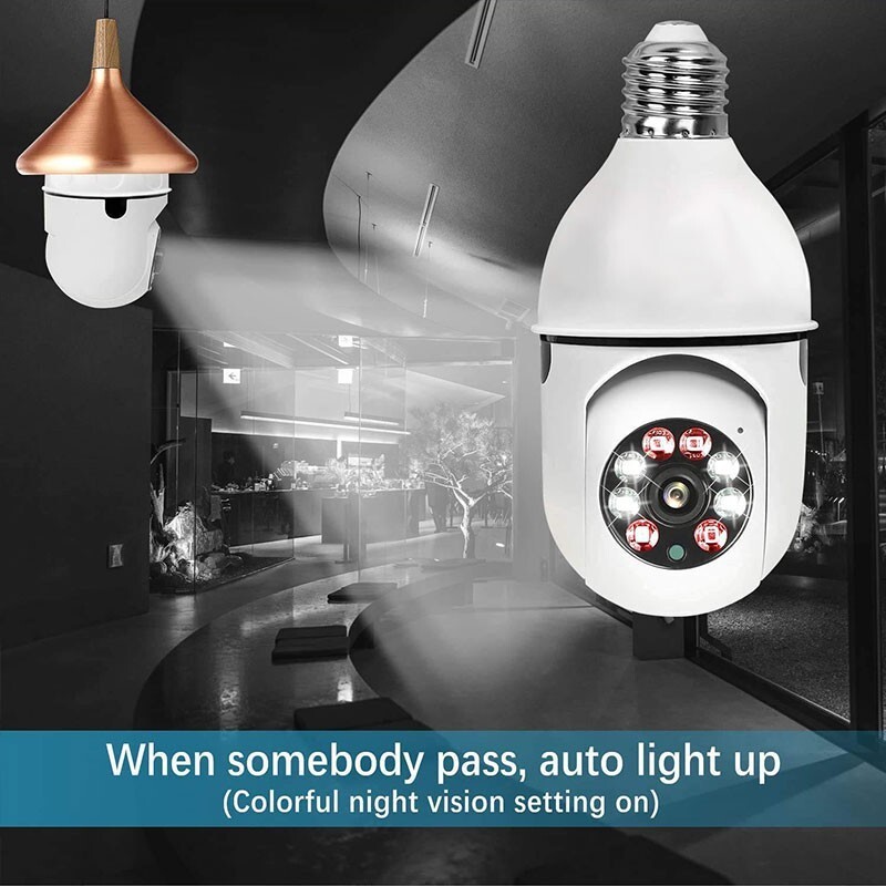 Lot 360° 1080P IP E27 Light Bulb Camera Wi-Fi Night Smart Home Wireless Security