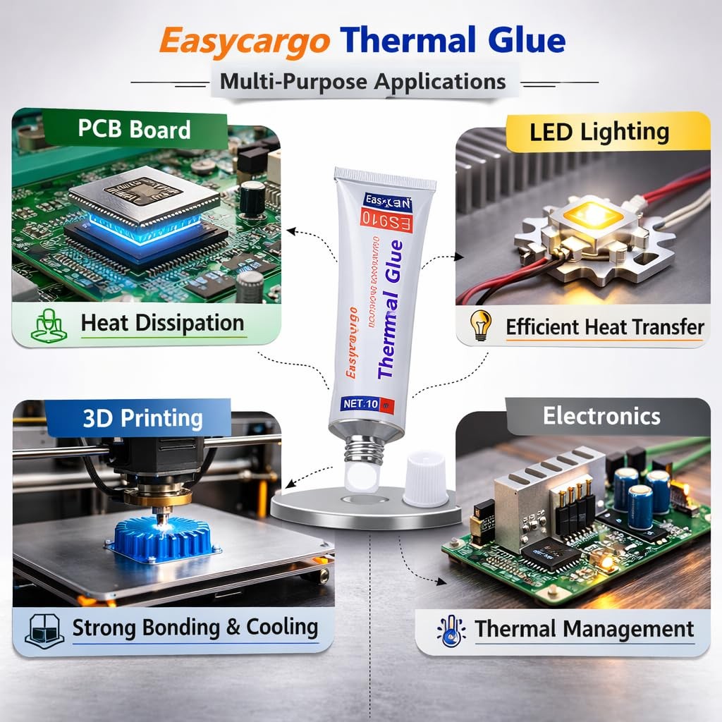 Easycargo 10g Thermal Glue, Silicone Conductive 1 pack, 1-pack