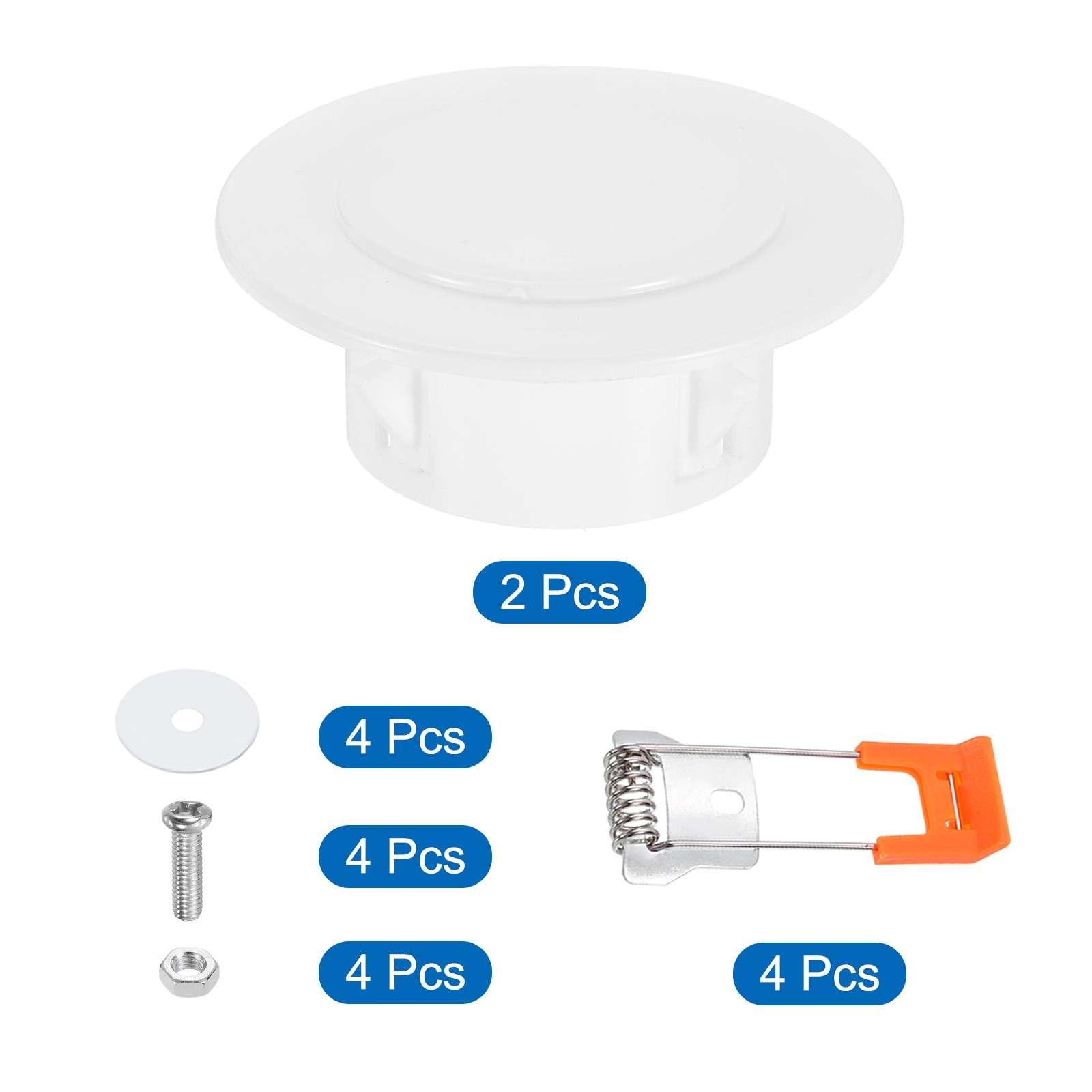 2Pack 3.5" Spring Ceiling Cover Plate Suitable for 2.8-3.1" Round Hole, White