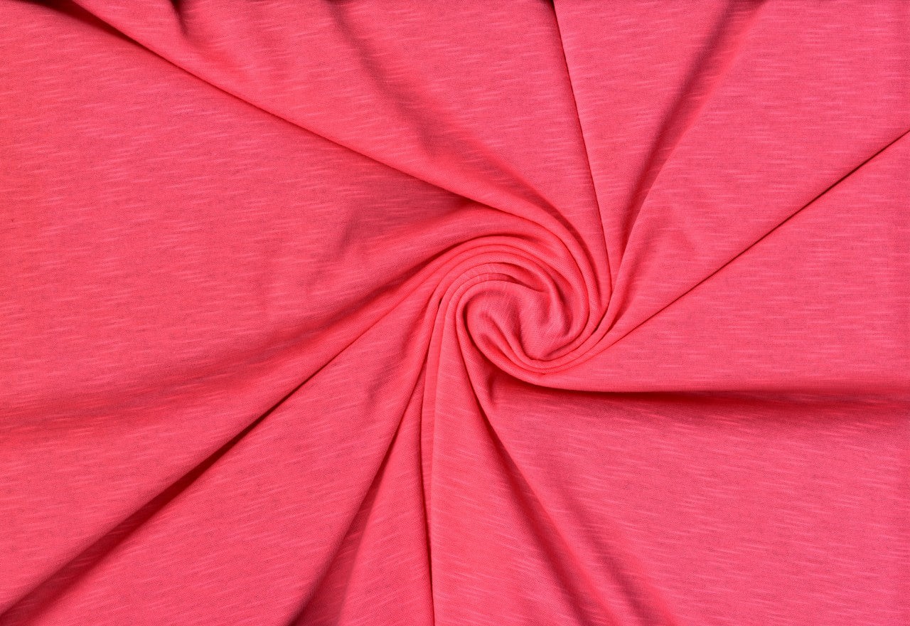 Jersey Slub Polyester Fabric - Soft Stretch Knit for Sewing, Crafts