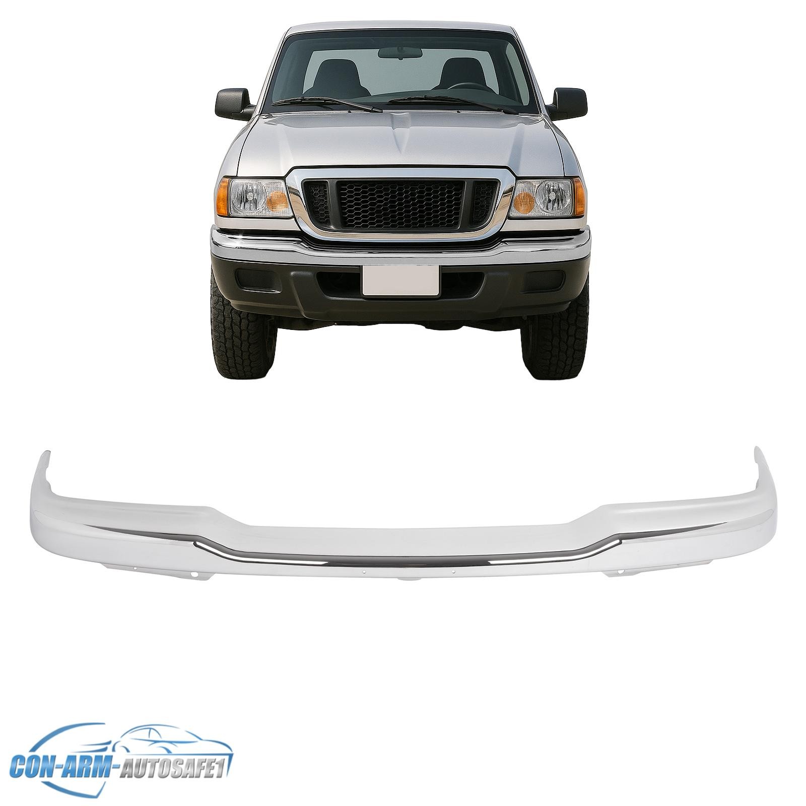 Chrome Front Bumper Cover Face Bar Steel For Ford Ranger Edge XL XLT 4WD 2001-05