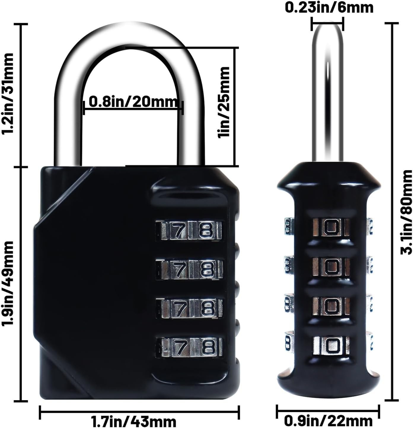 Resettable Portable Combination Padlock - Versatile Security for Outdoor Storage