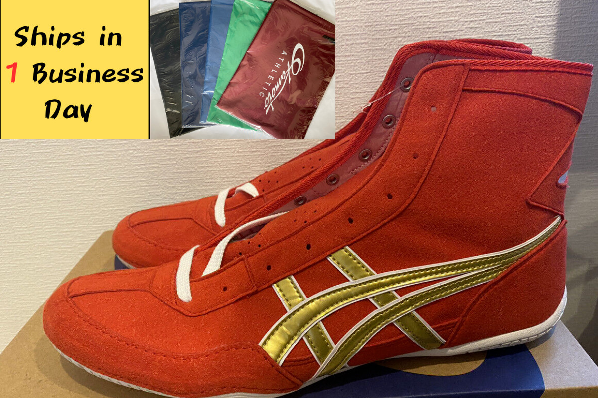 [Shoe bag] Asics Wrestling Shoes EX-EO  Red x Gold x White US11.5