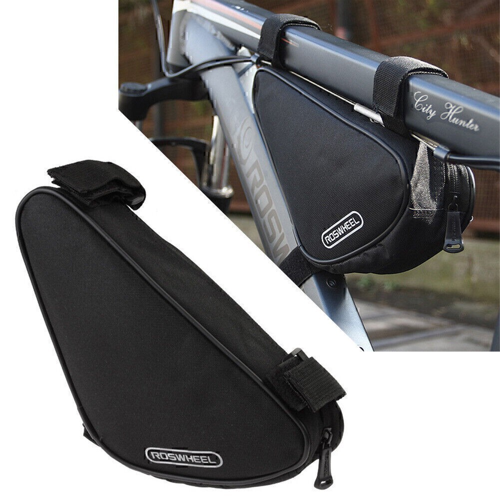 ROSWHEEL Mountain Bike Triangle Cycling Bicycle Front Tube Frame Bag Pouch Blk