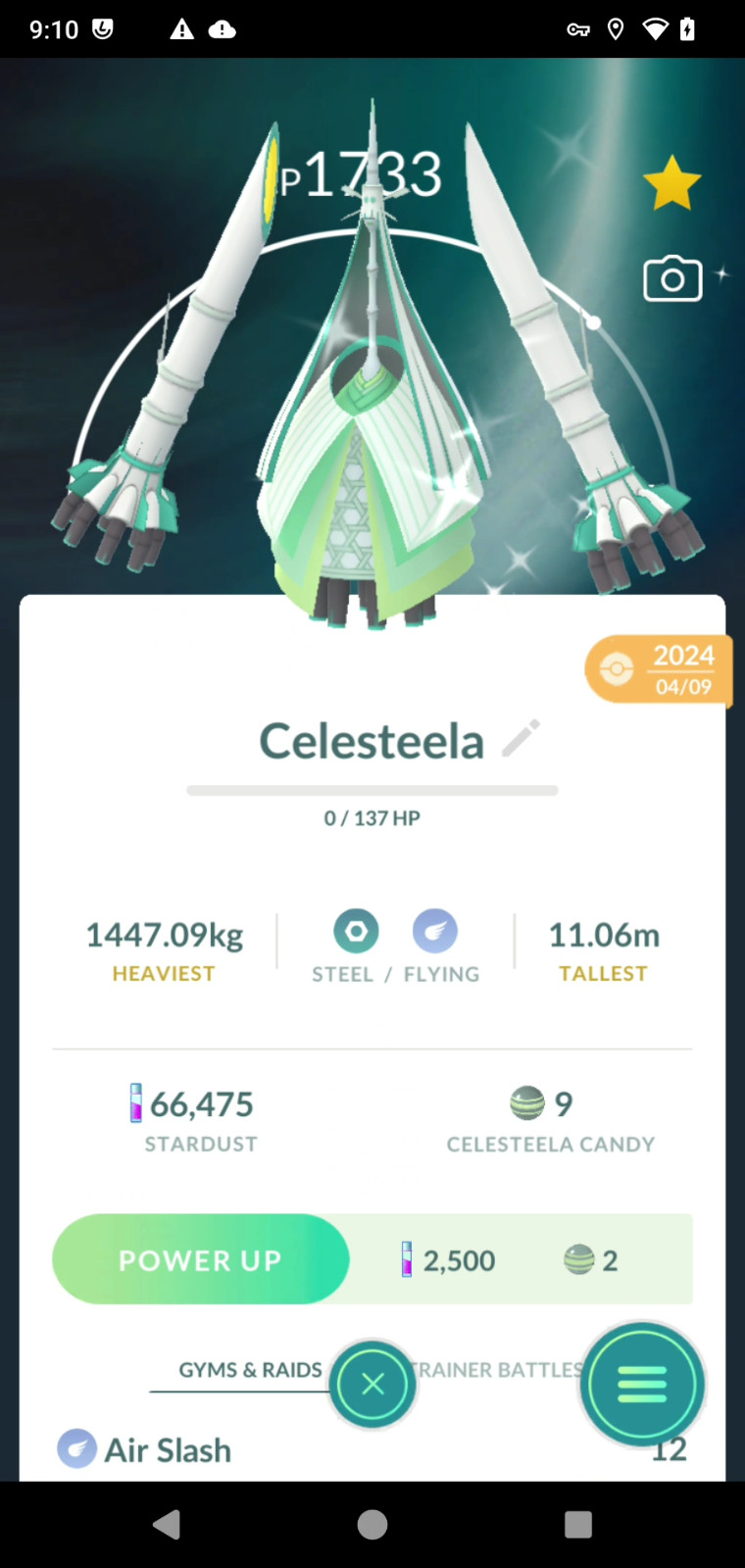 Pokemon Go Shiny Celesteela  -PTC 80K Stardust