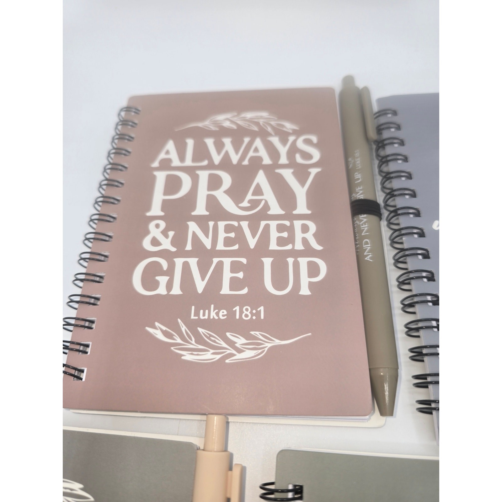 5-Pack of Inspirational Religious Notebooks & Matching Pen w/Scriptures