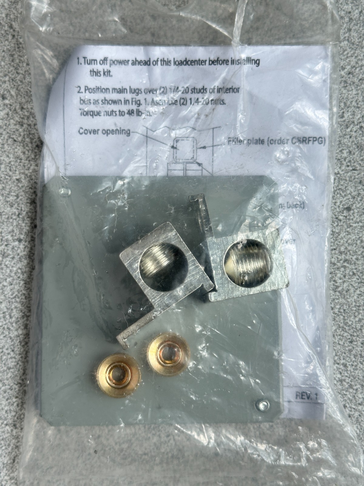 NEW EATON BRPL200 Main Lug Kit, 200 Amp Load Center Lugs, 2 Pole
