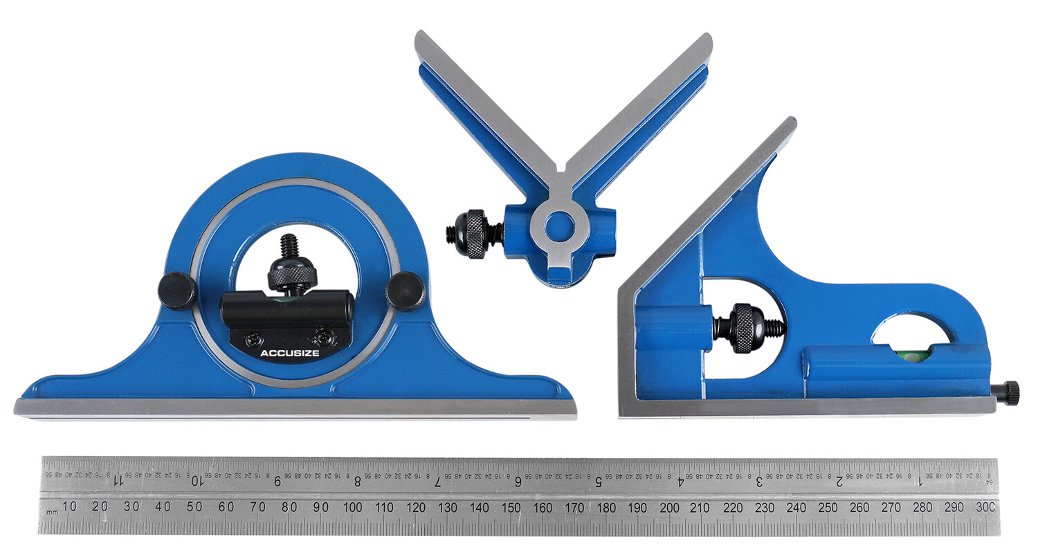 12?/300mm Adjustable Engineers Combination Square Ruler Sets, #0000-8108