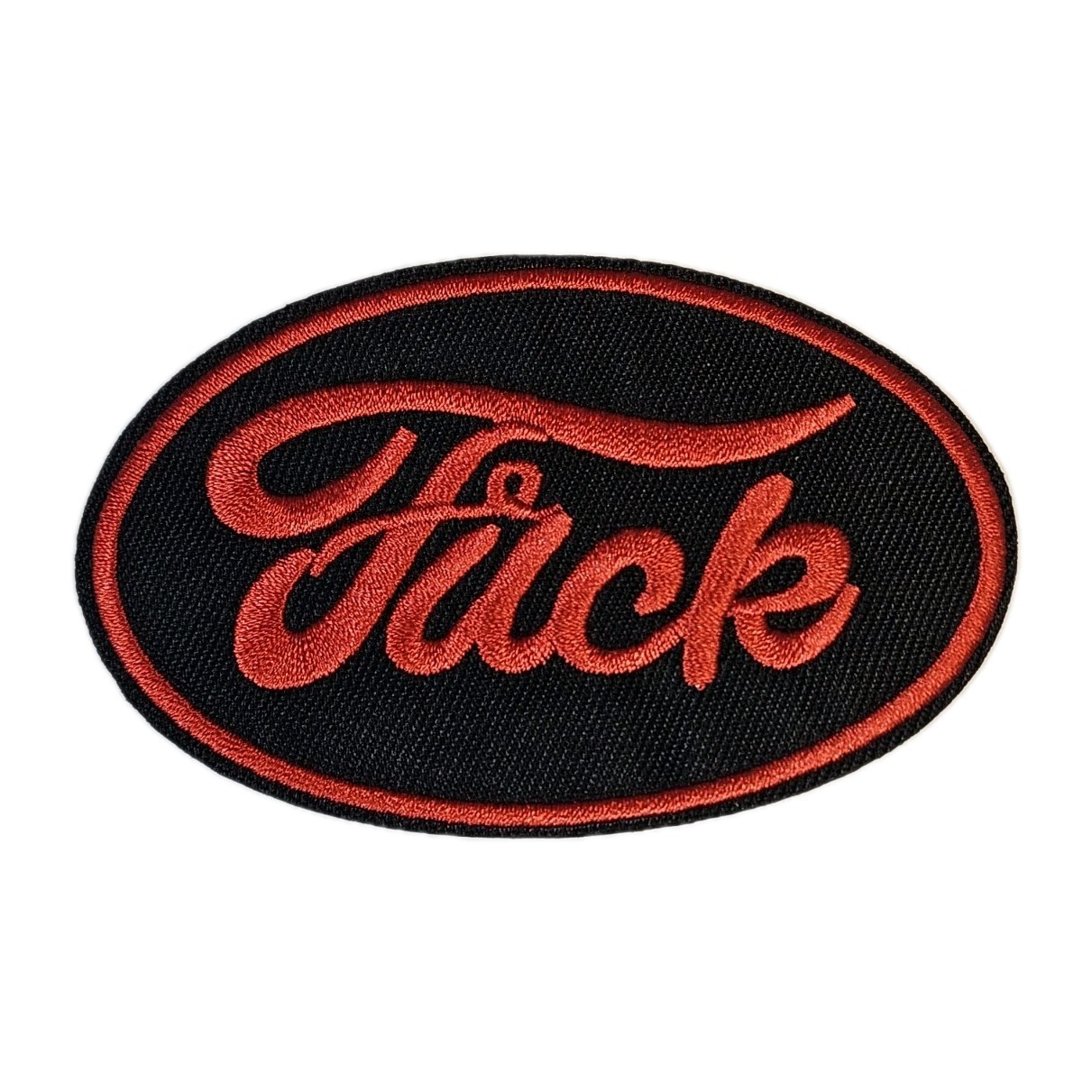 Funny Script Logo Patch - Adult Humor Embroidered iron on Badge 3.5" x 2.1"