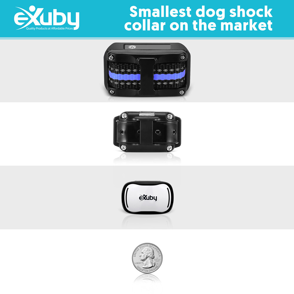 eXuby - Tiny Shock Collar for Small Dogs 5-15lbs - White Remote