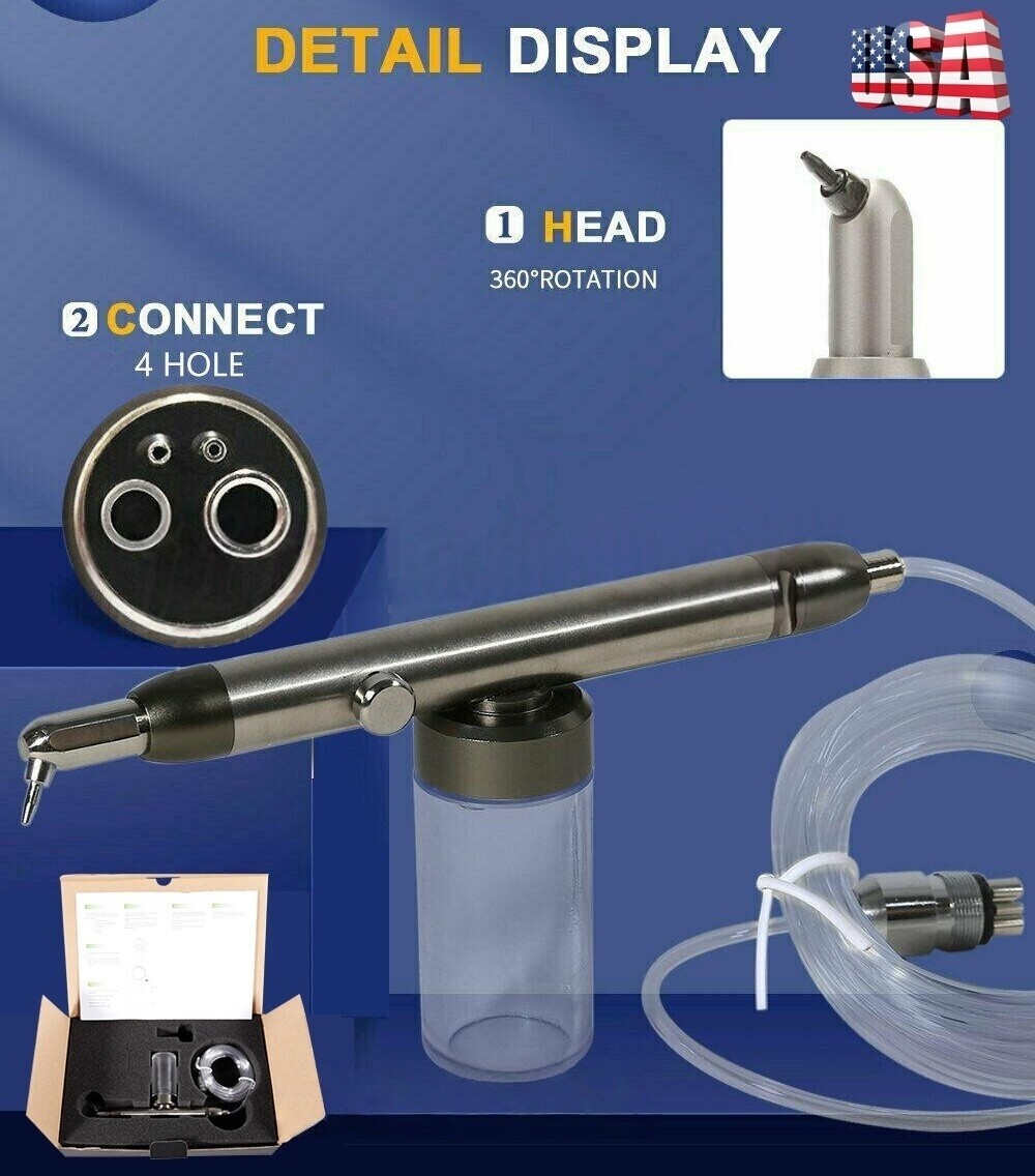 SANDENT Dental Alumina Air Abrasion Polisher Microetcher Sandblasting Gun 4Hole