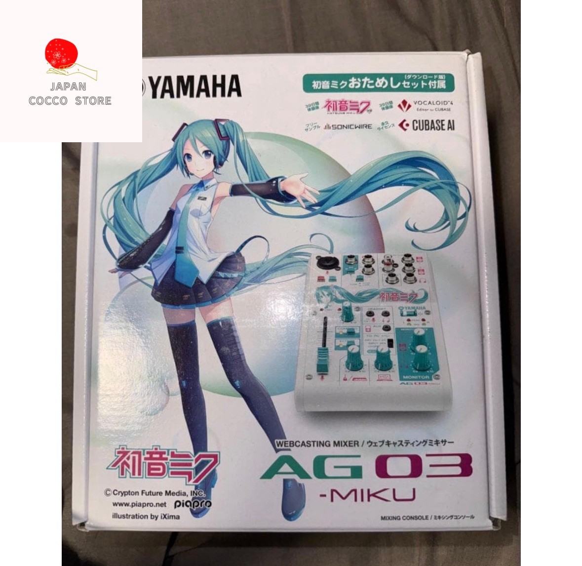 YAMAHA AG03 MIKU Audio Mixer Hatsune Miku Edition Used Tested with Cable