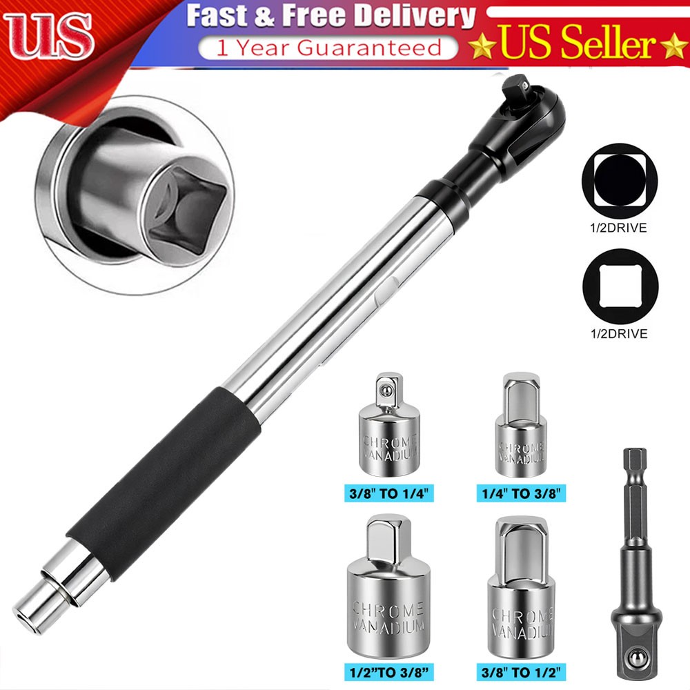 3/8" Offset Extension Wrench, Impact Ratchet Extender for Electric Drill 1/2"