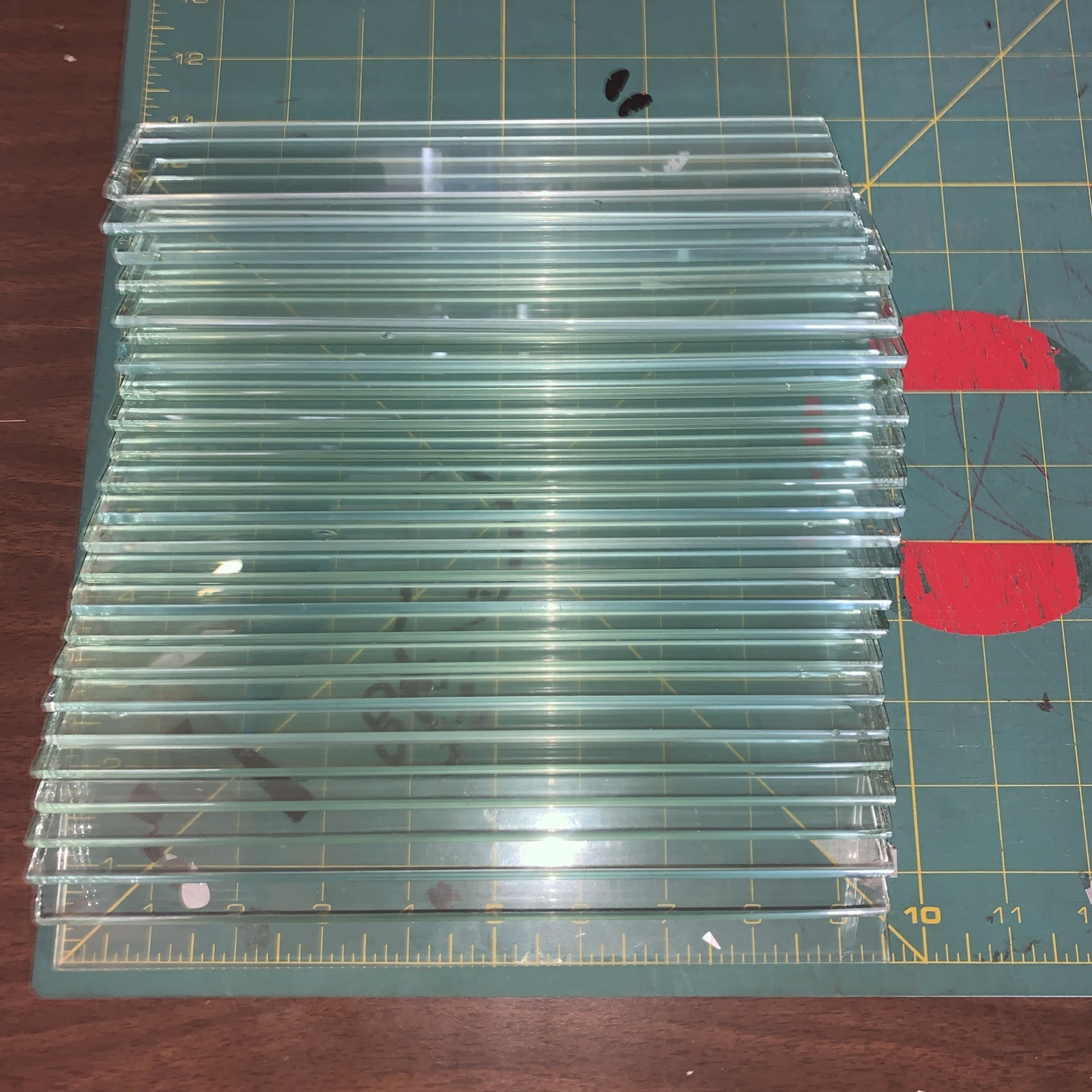 25 Tempered Glass Shelf Boards 2 Inches Wide 9.50 Inches Long 2x9 1/2 Used