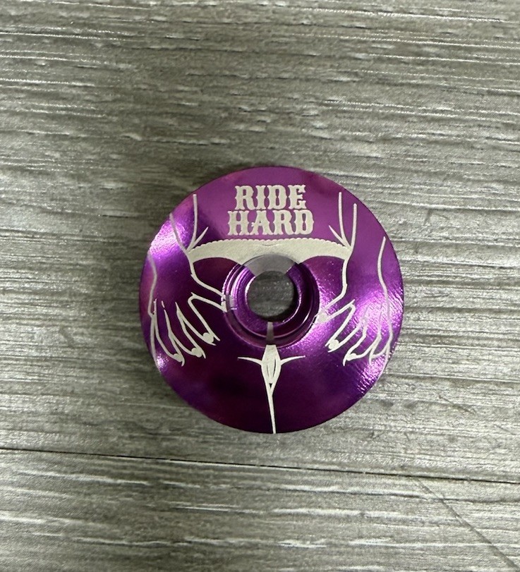 Ride Hard Hot Girl Butt Bike Stem Top Cap 1 1/8" Purple Booty