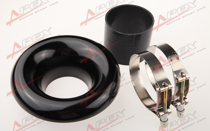 UNIVERSAL 3.5" BLACK VELOCITY STACK FOR COLD/RAM ENGINE AIR INTAKE/TURBO HORN