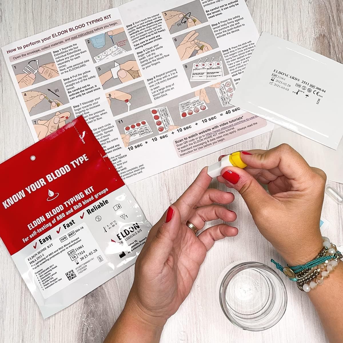 Home Blood Typing Kit - Extra Lancet Included