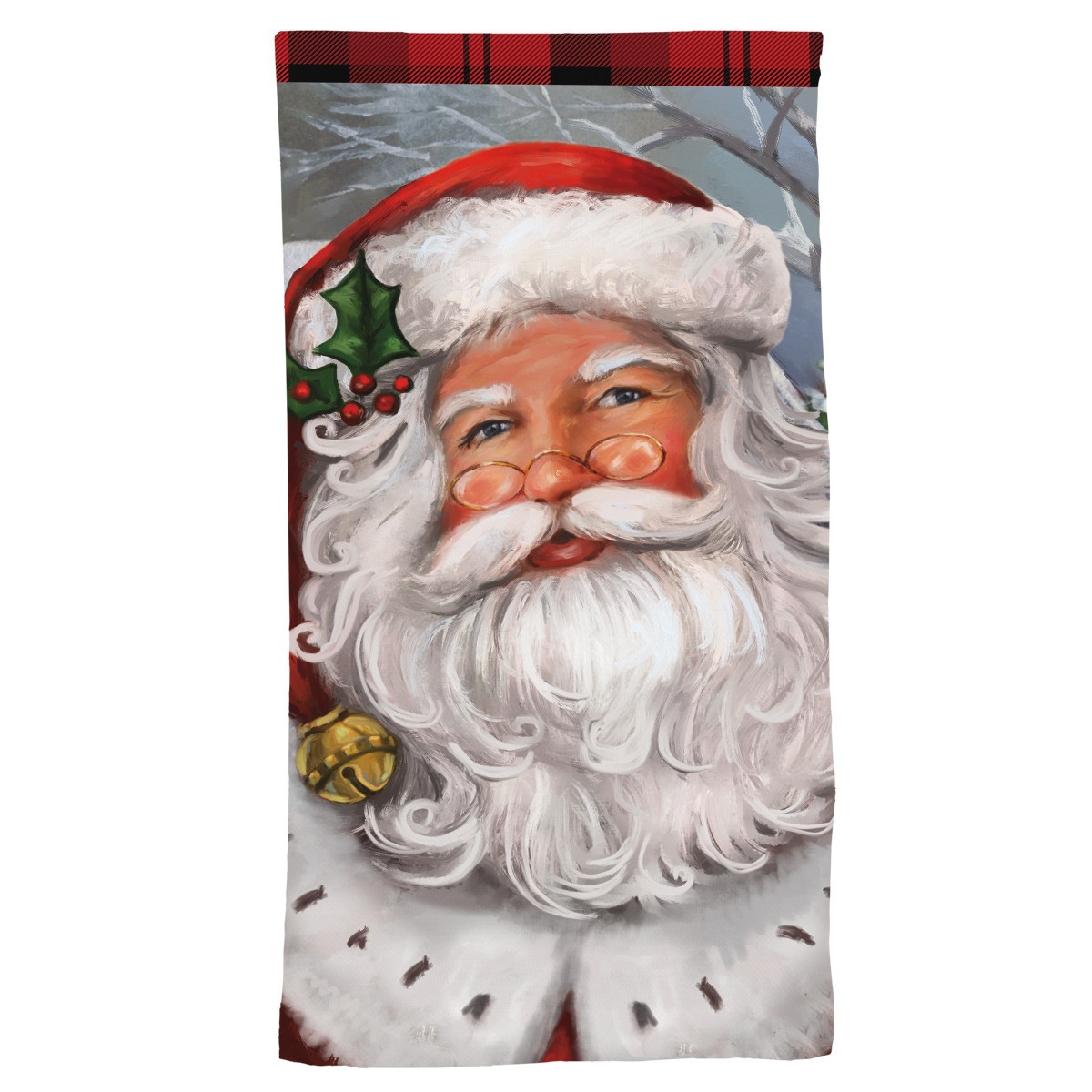 Briarwood Lane Checkered Santa Cotton Hand Towel