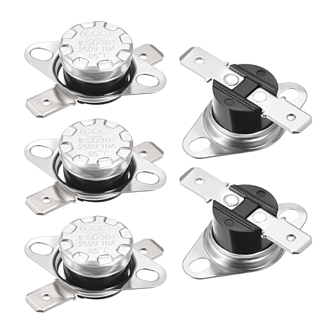 5 x Temperature Control Switch Thermostat 85°C 10A Normally Open 6.3mm Pin
