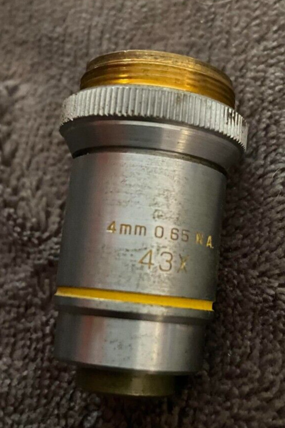 Vintage Bausch & Lomb 4mm 0.65 x43 Microscope Objective Lens