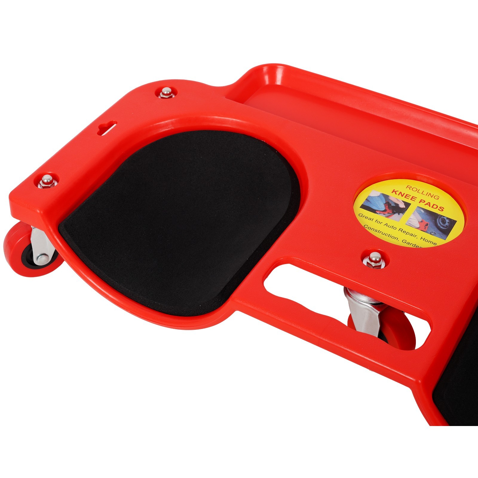 Knee Creeper with Tool Tray 360 Casters Durable Garage Workshop Red