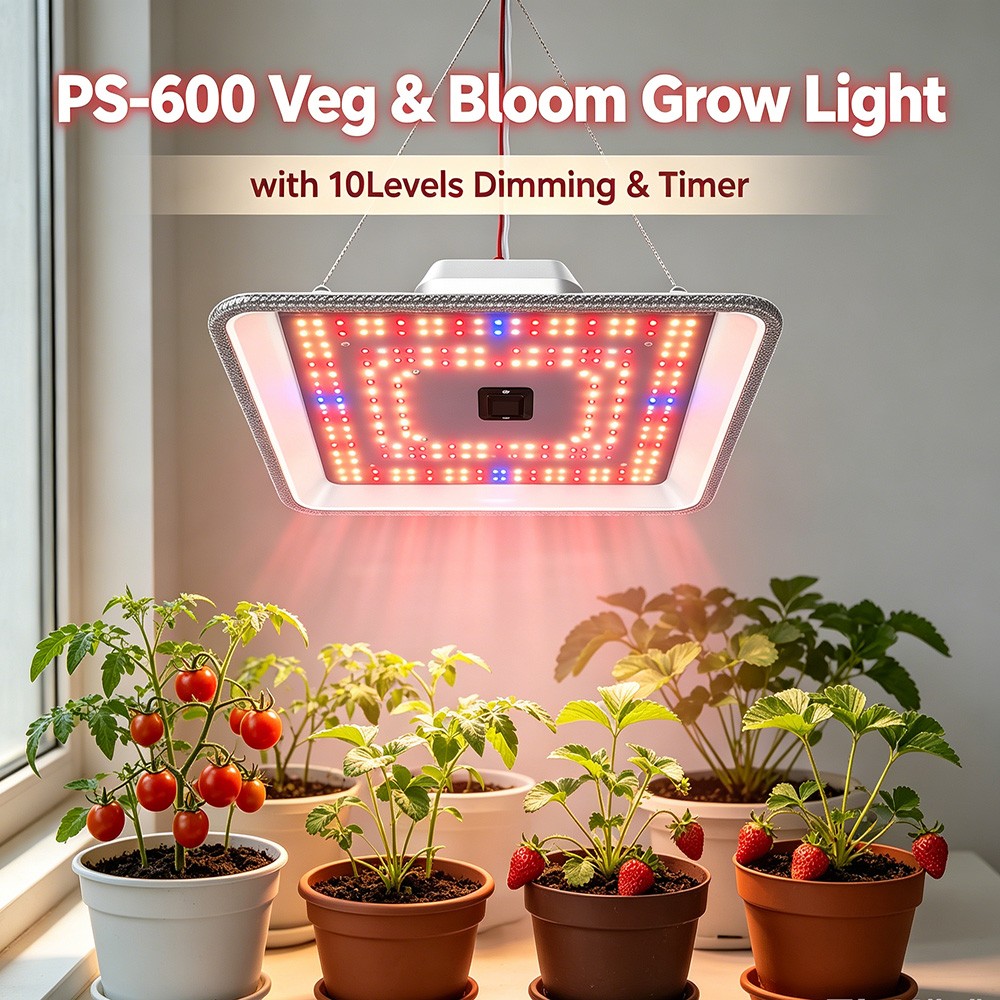 CTLite PS-600W LED Grow Light for 2x2ft Small Tent Seedling Flower Full Spectrum