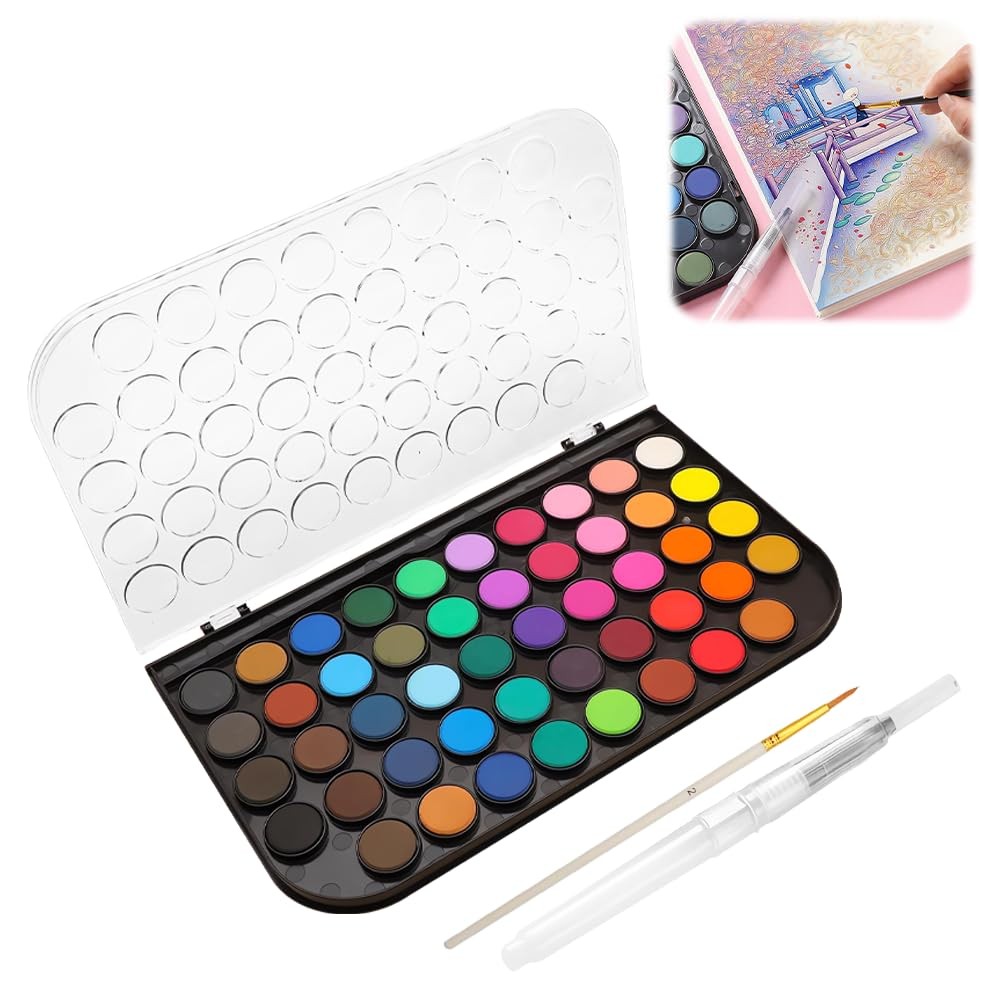 Senbos 48 Colors Watercolor Paint Set with 1 Count (Pack of 1), Multicolor