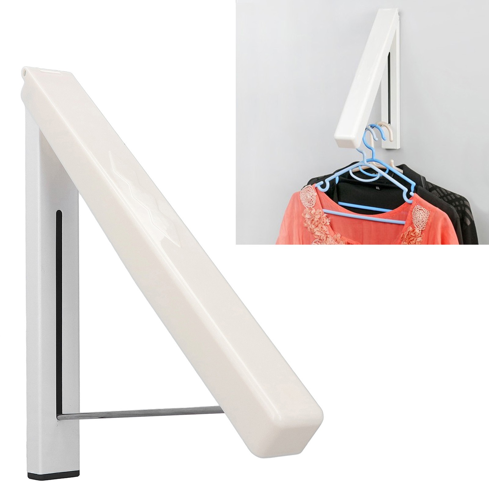 Wall Mounted Folding Retractable Clothes Hanger Multifunctional Drying Rack For