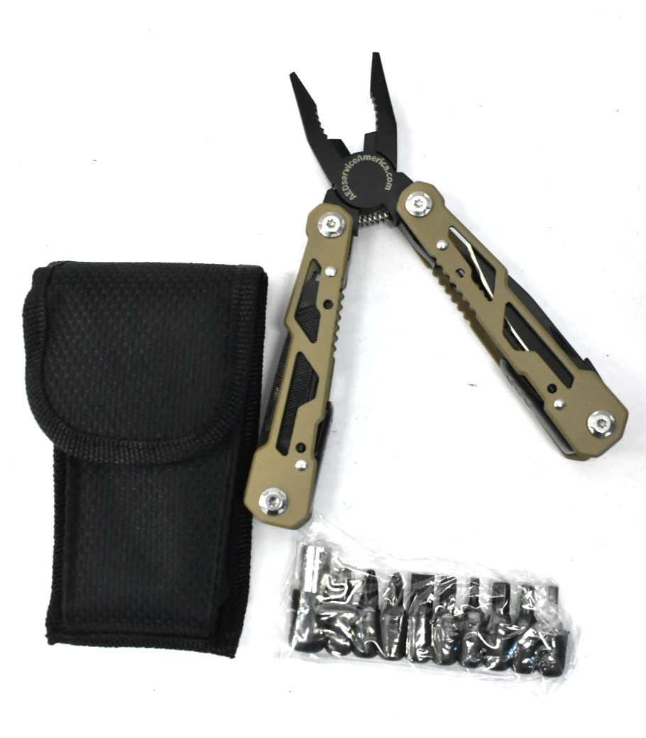 9 In 1 Multi Tool w Drive Bits Beige/Brown Handle BRANDED