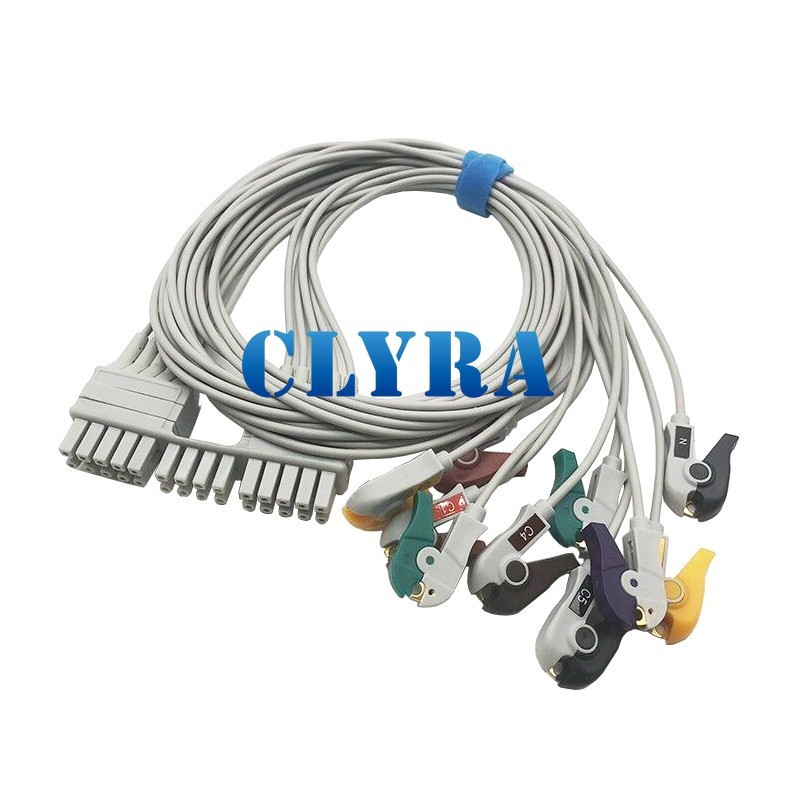 10 Wire ECG Lead Set with Clips, for Mortara ELI/Welch Allyn AMxx Patient Cable