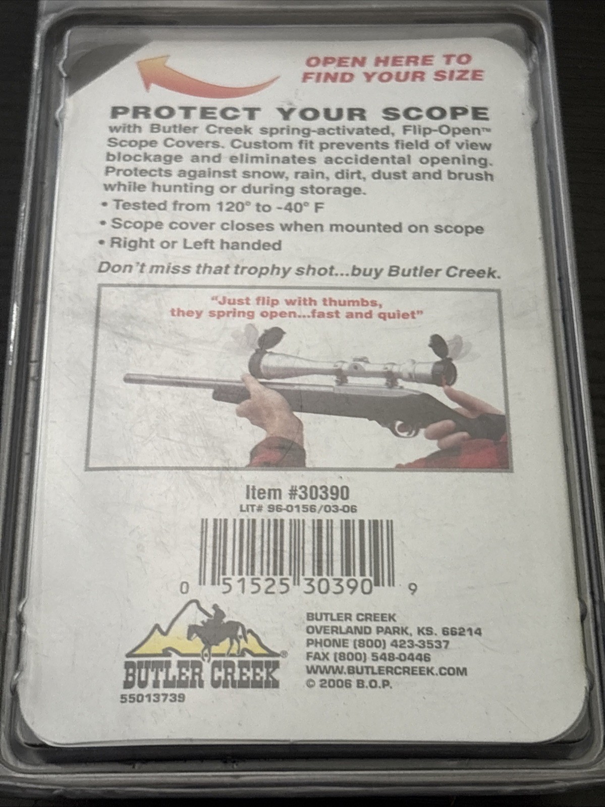Butler Creek Flip Open Scope Cover 39 OBJ