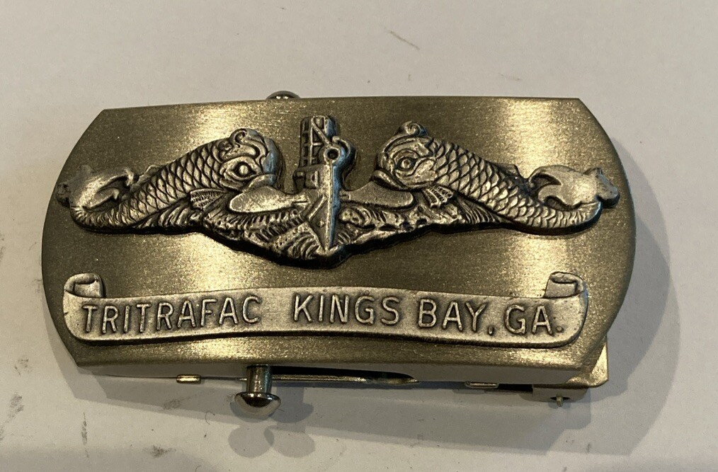 Belt Buckle US Navy Tritrafac Kings Bay, GA
