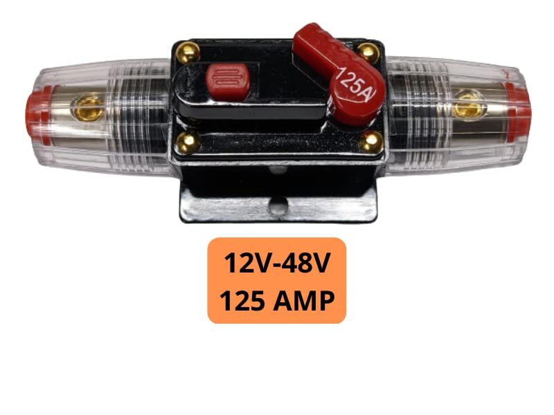 Rayne's World 125 Amp (3 Pack) 12V-48V DC Inline Waterproof Circuit Breaker M...