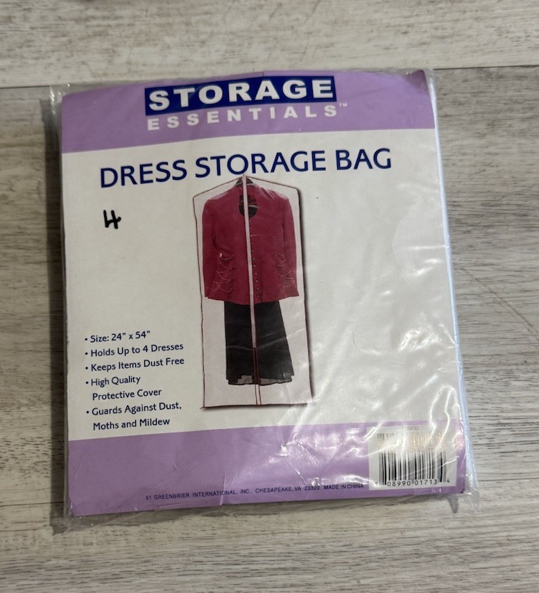 24x54 inch Storage Essentials Dress storage bag sealed