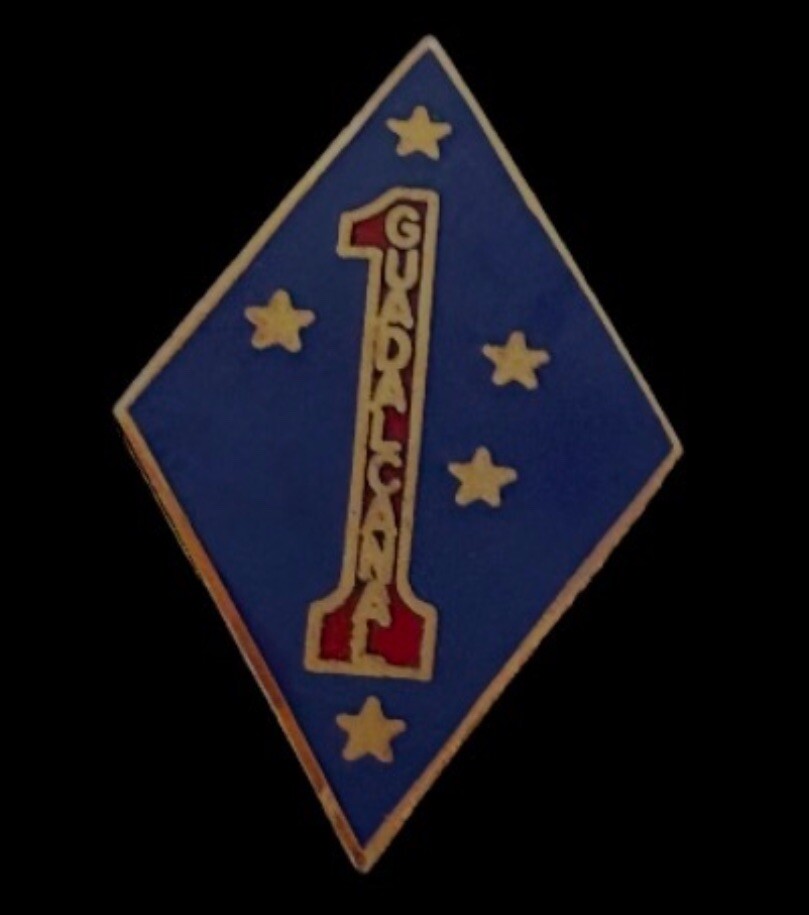 Guadalcanal 1st Marine Division Lapel Pin Gold Color