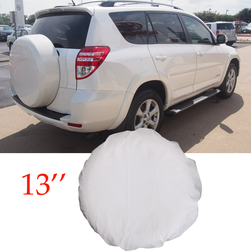 13" Plain White Spare Tire Cover 23"-25" Back Wheel Bag Protector Wheelcover
