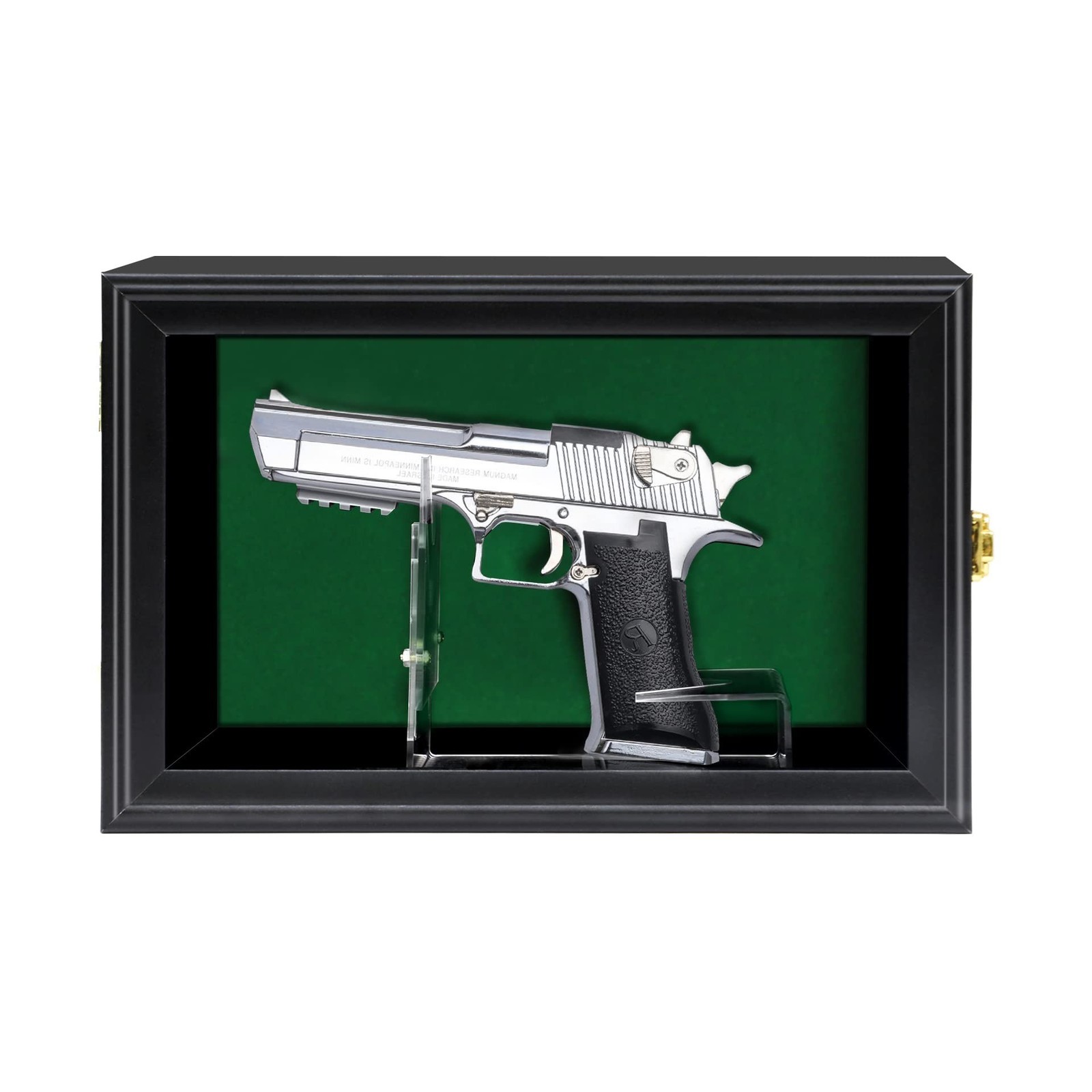 Handgun Pistol Revolver Gun Display Case Wall Mount Lockable Gr... USA FAST SHIP