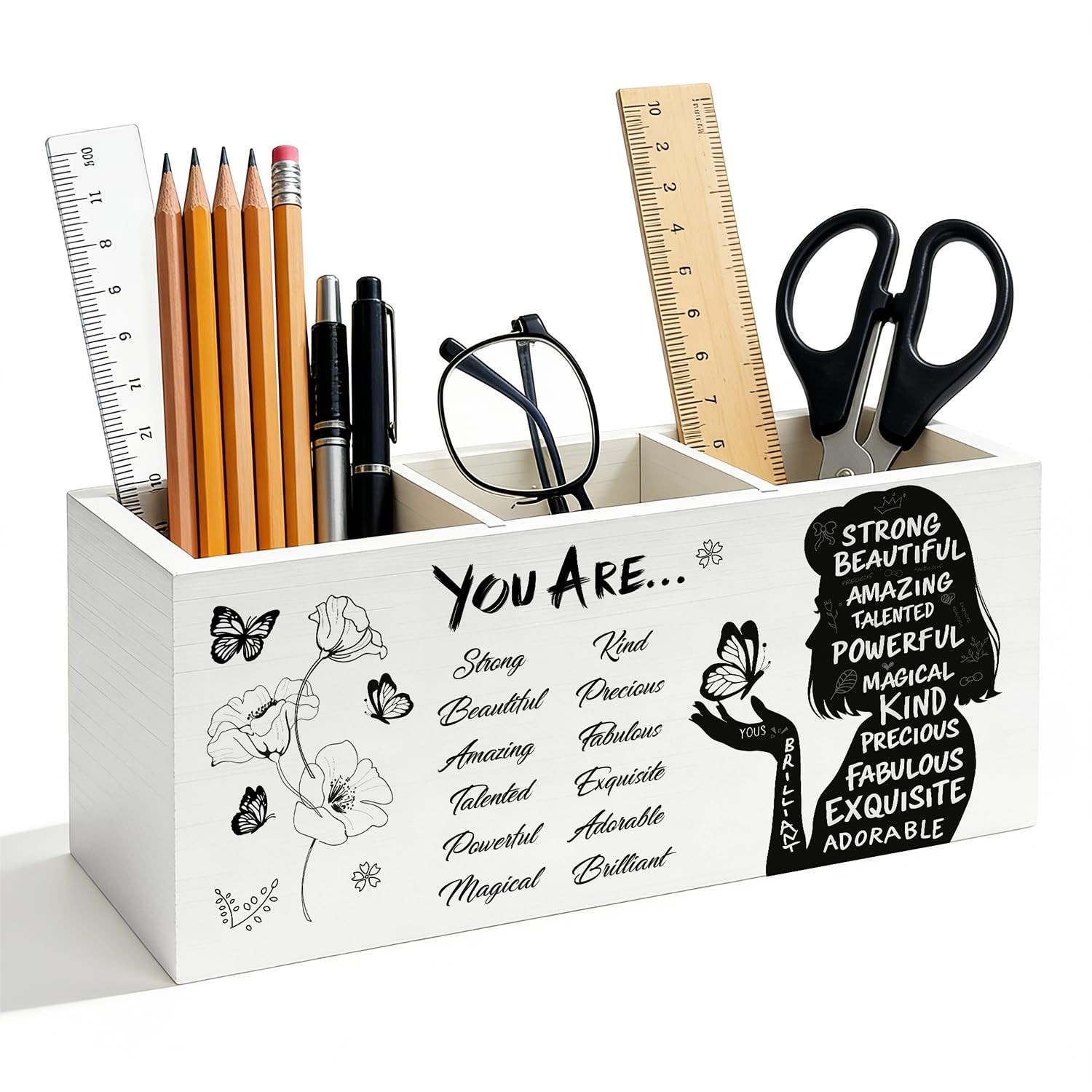 Obantrsz Bookmark Holder with Removable Shelf, Wooden Desktop White01