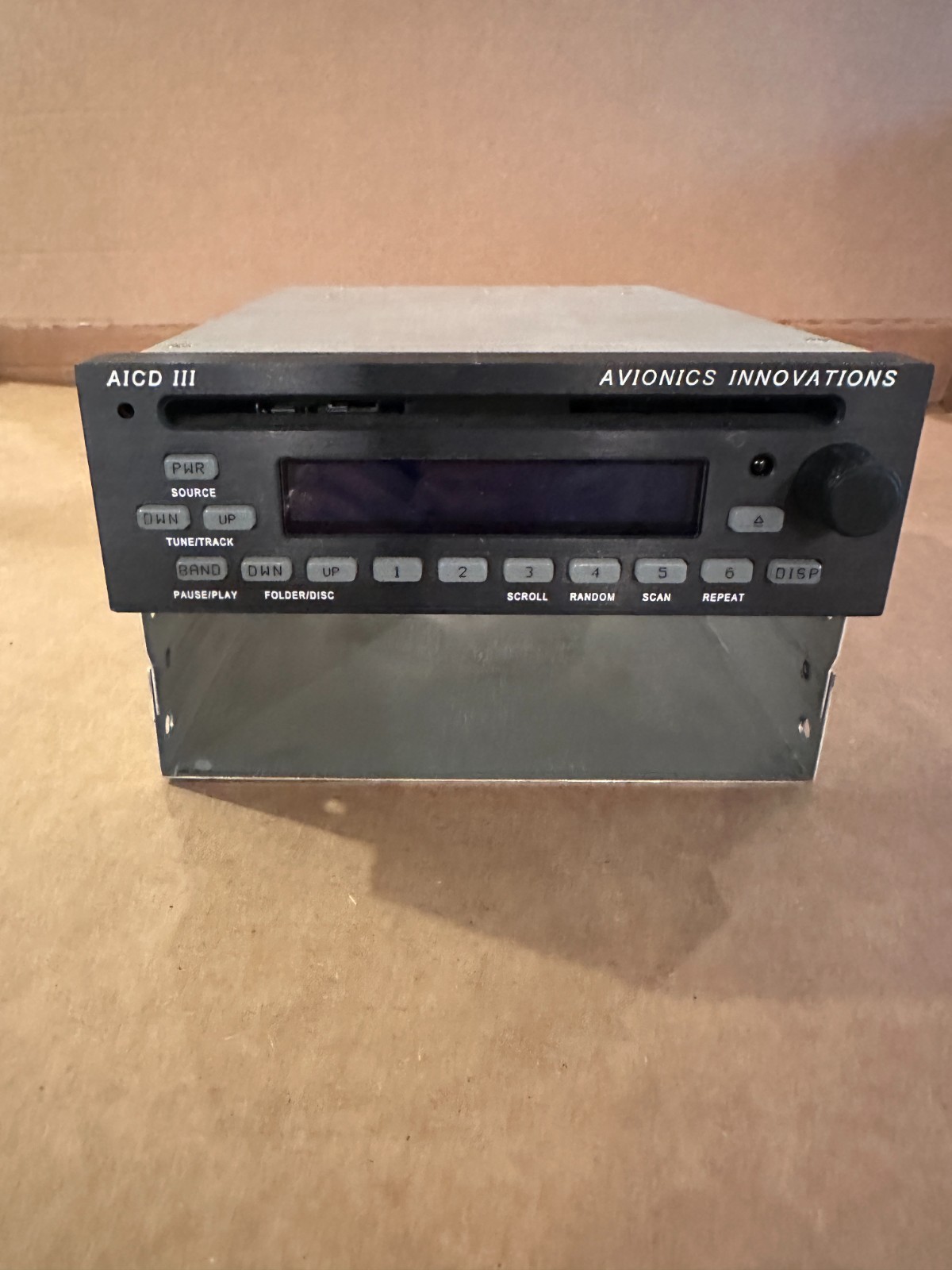 Avionics Innovations AICD III CD PLAYER AM/FM TUNER P/N 14001-32 with tray