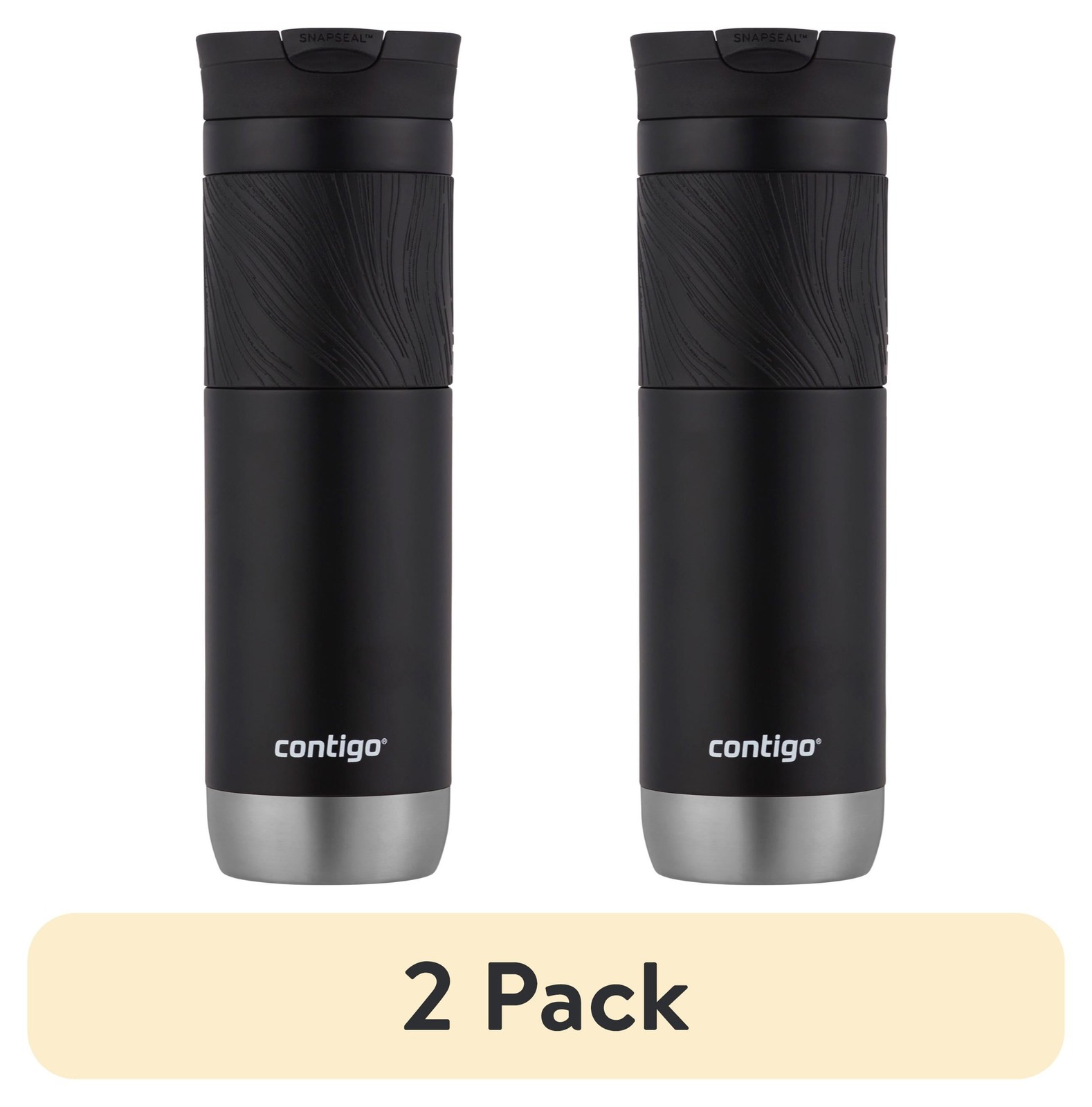 (2 pack) Contigo Byron 2.0 Stainless Steel Travel Mug with SNAPSEAL Lid and Grip