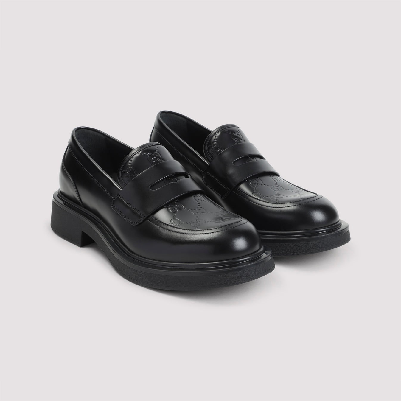 GUCCI Enki Men's Black Leather Loafers New & Authentic