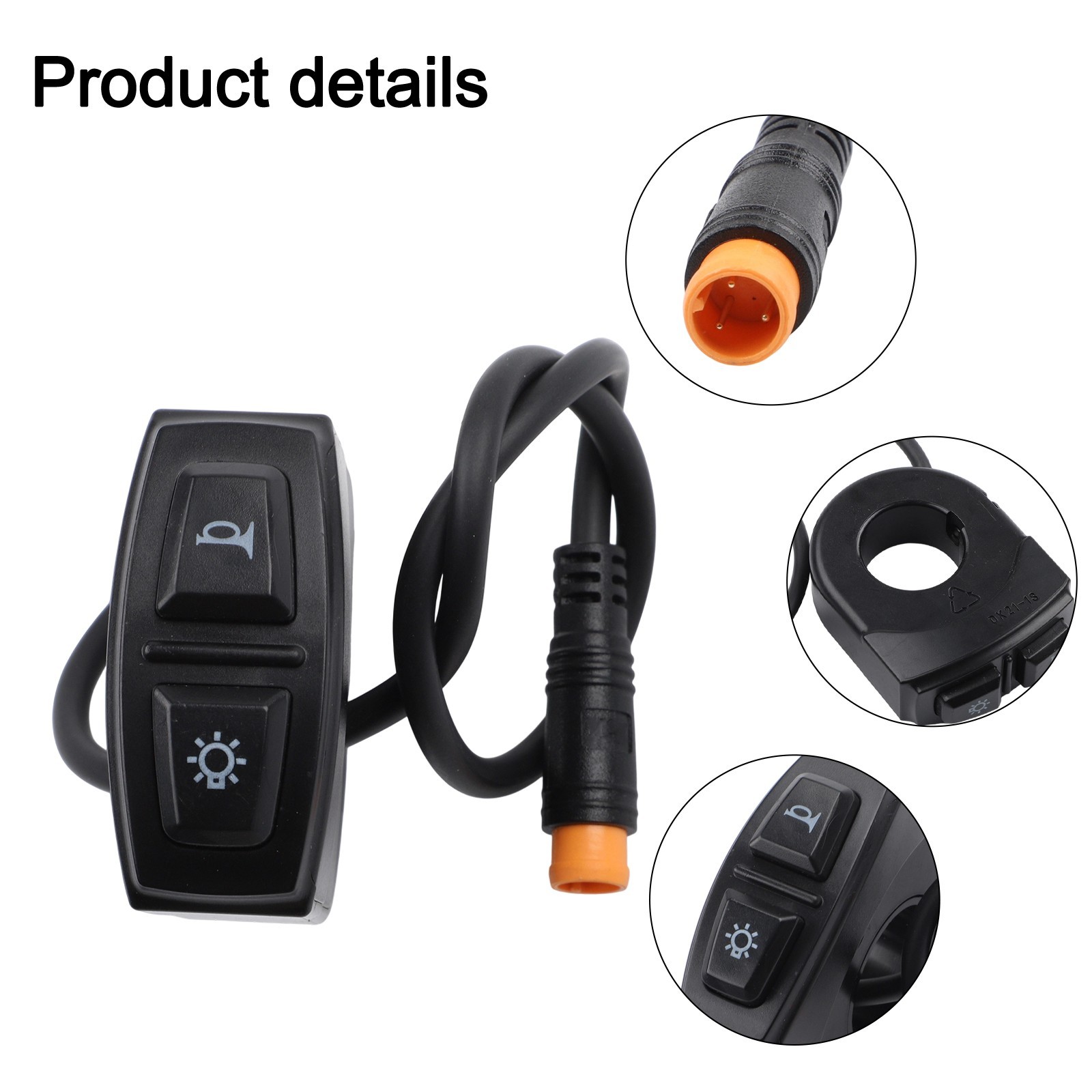 Electric Bike 3pin Waterproof Switch for Headlight and Speaker Control