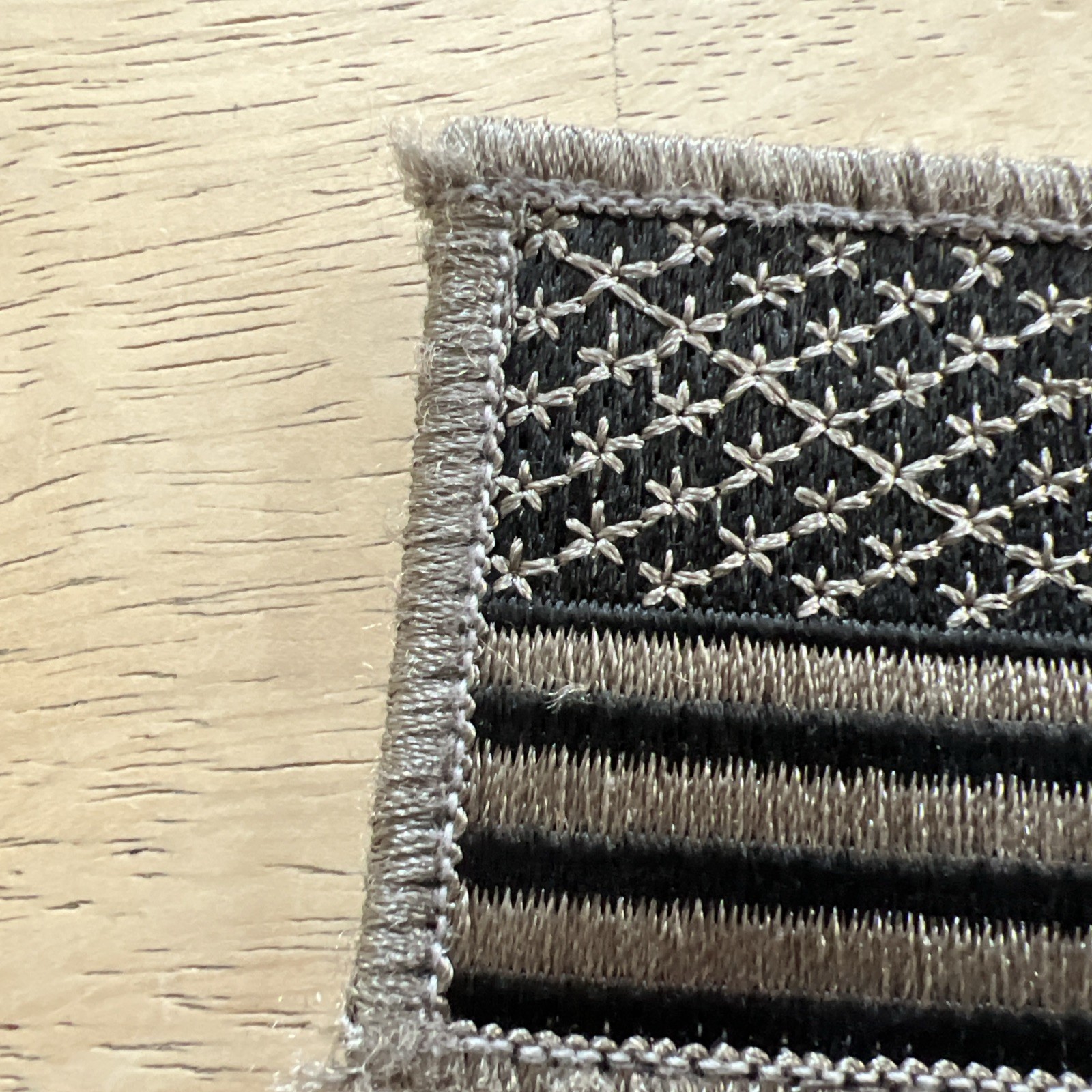 Embroided Patch Hook Loop American Flag USA Gray
