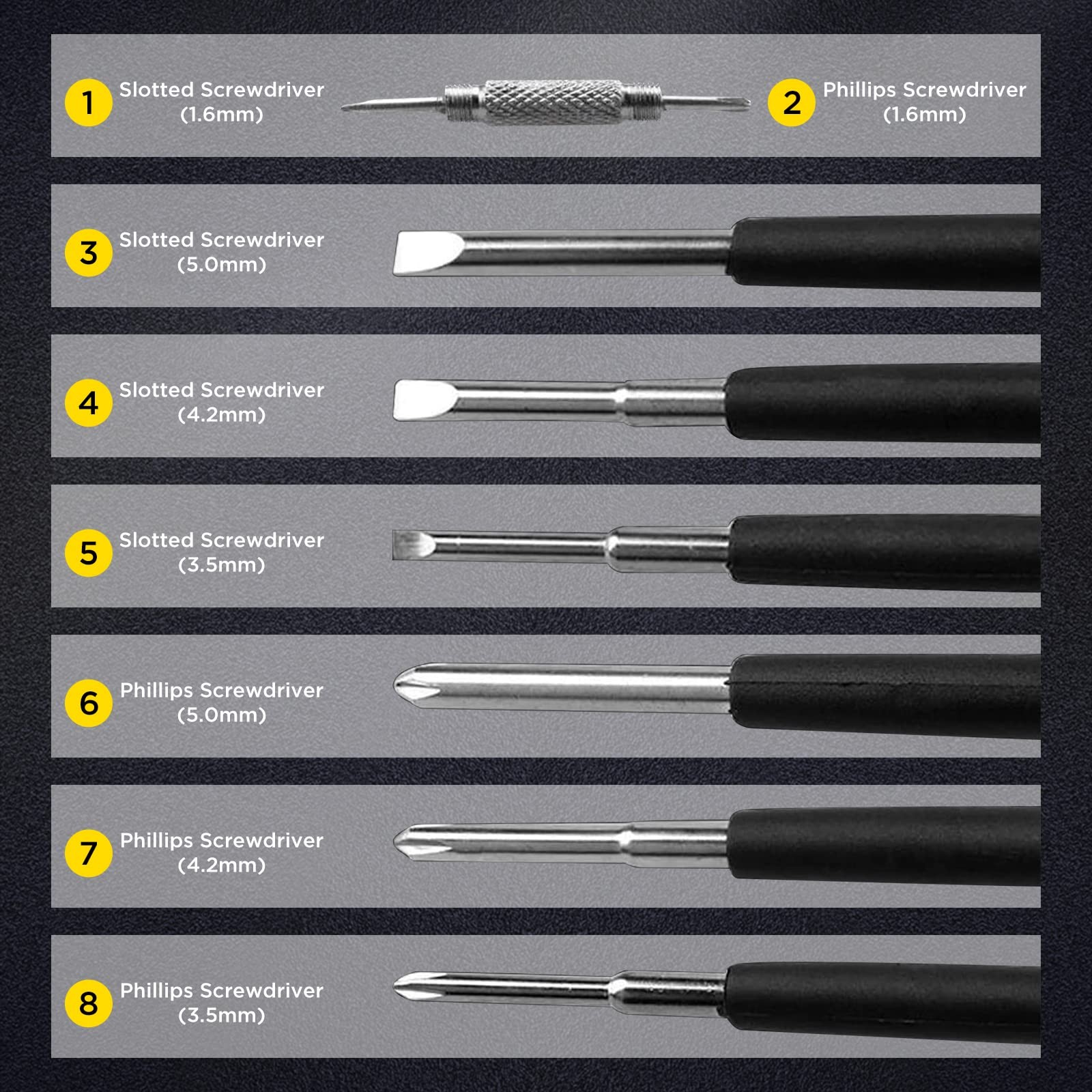 8 In 1 Screwdriver With Flashlight Multi Functional 8 In 1 Screwdrivers Tool Set