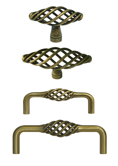Antique Brass Birdcage Bird Cage Kitchen Cabinet Drawer Knobs Pulls  60 76 96mm