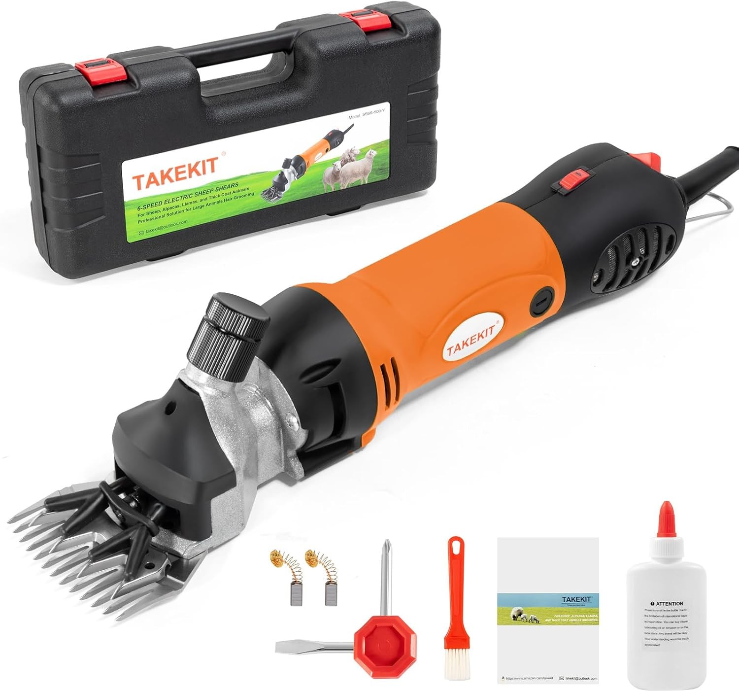500W Sheep Shears Professional Electric Clippers 6-Speed for Sheep, Dogs, Alpaca