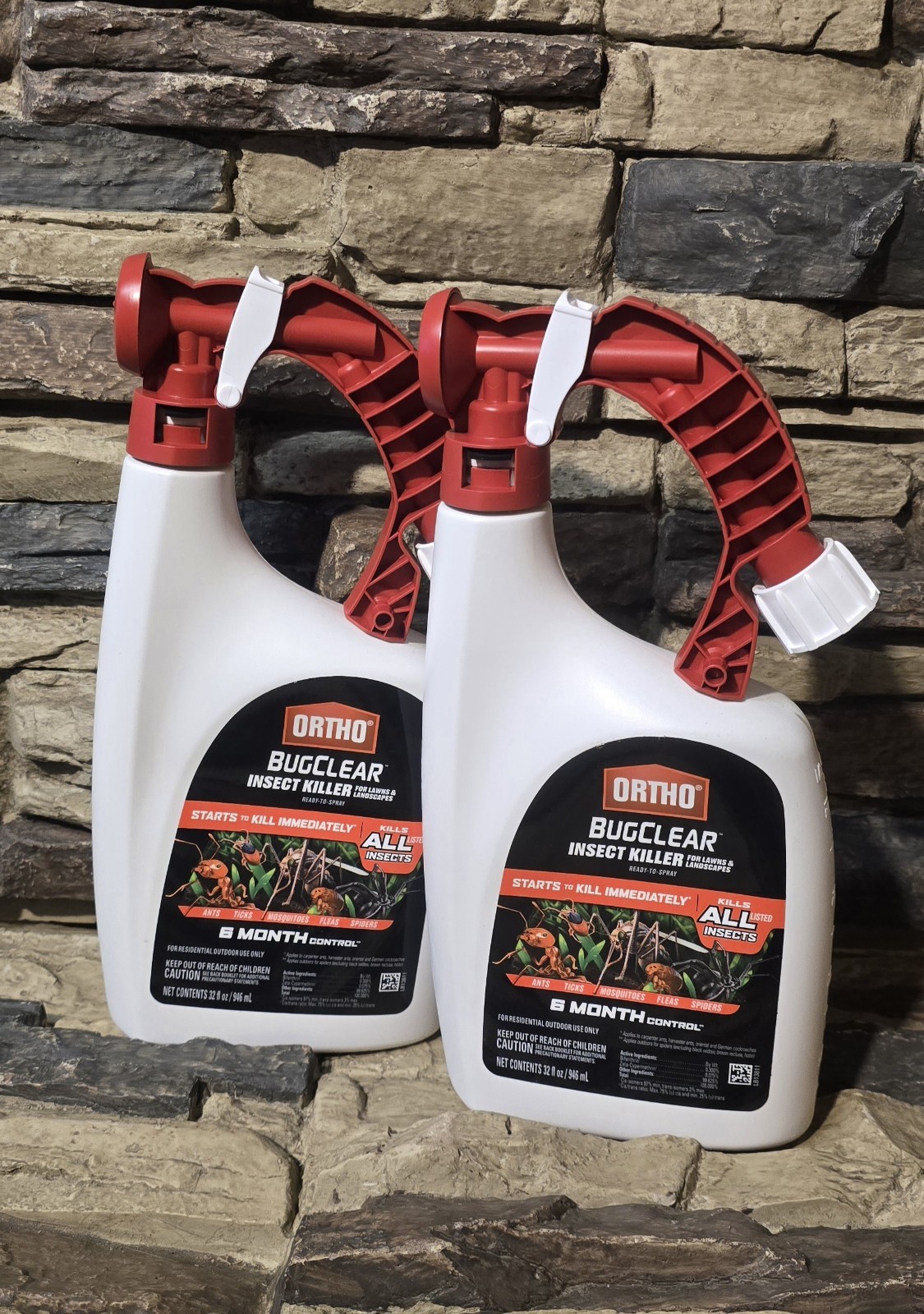 2 ORTHO BUGCLEAR INSECT KILLER 32 oz- OUTDOOR LAWN & LANDSCAPE  HOSE SPRAY READY