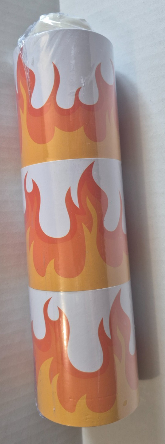 1 Pkg of 99 Feet Fire Flame Theme Bulletin Board Border Yellow Orange White NEW