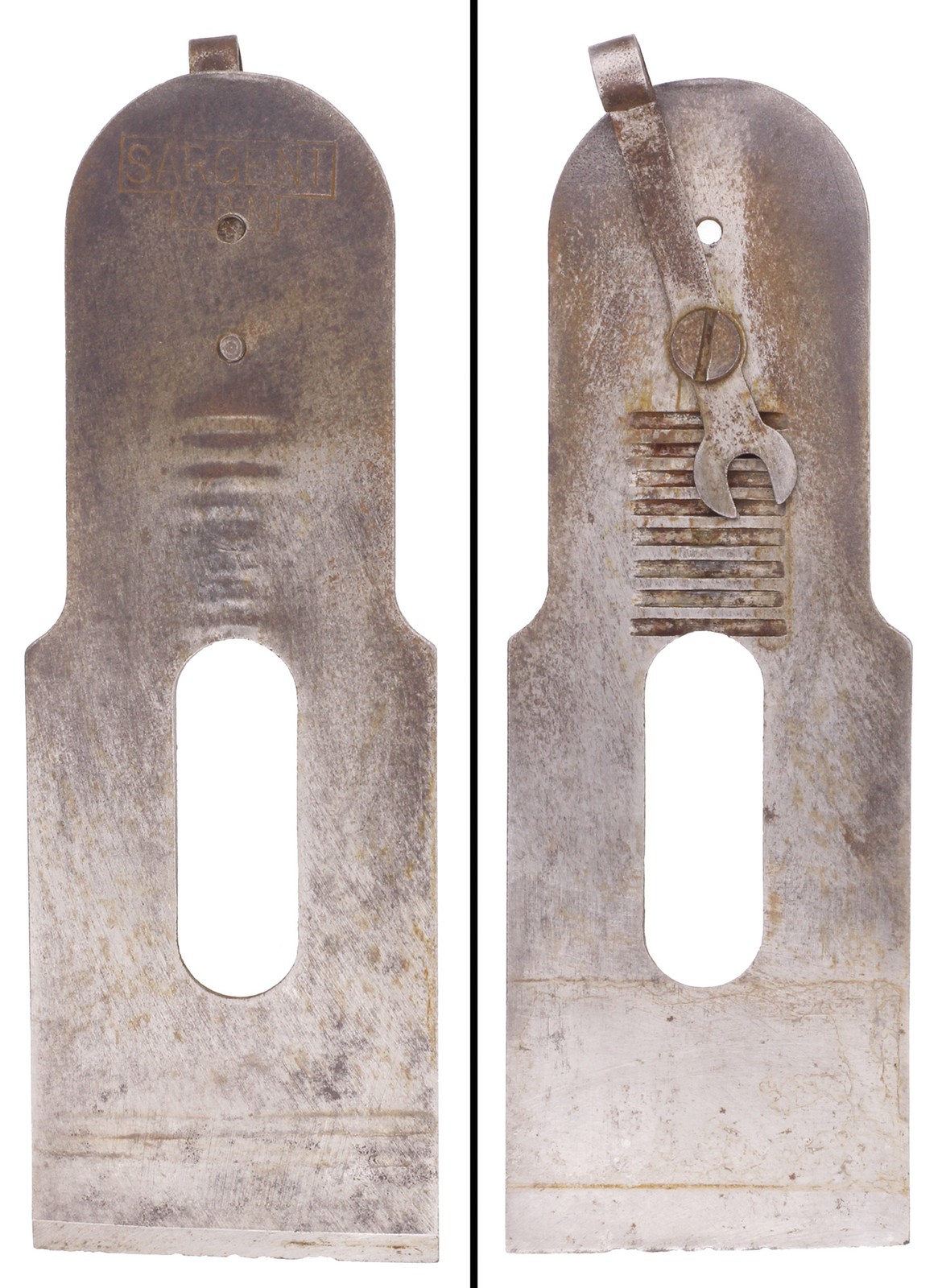 Orig. Cutting iron for Sargent No. 307 Block Plane - Mkd. w/ No. - mjdtoolparts